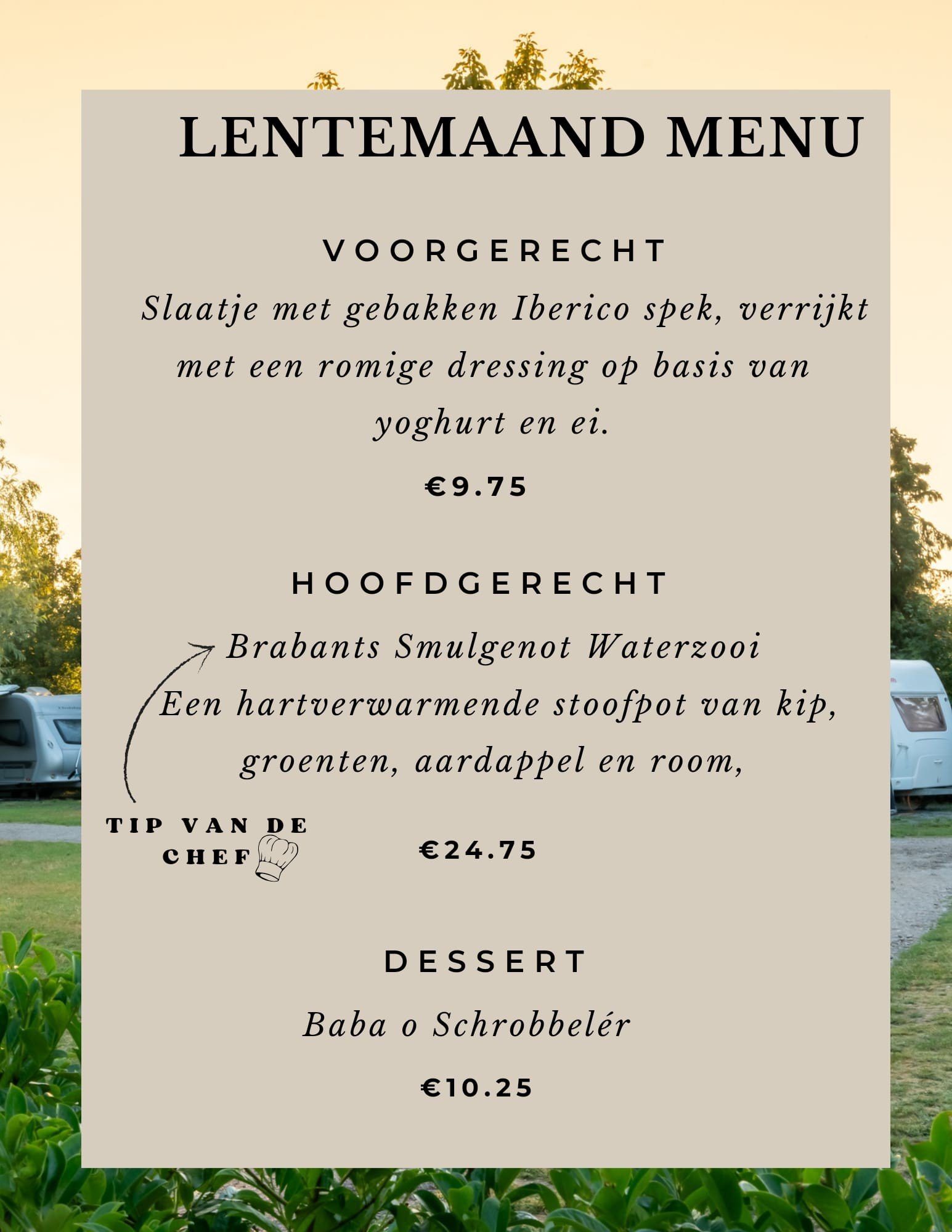 Lentemaand Menu