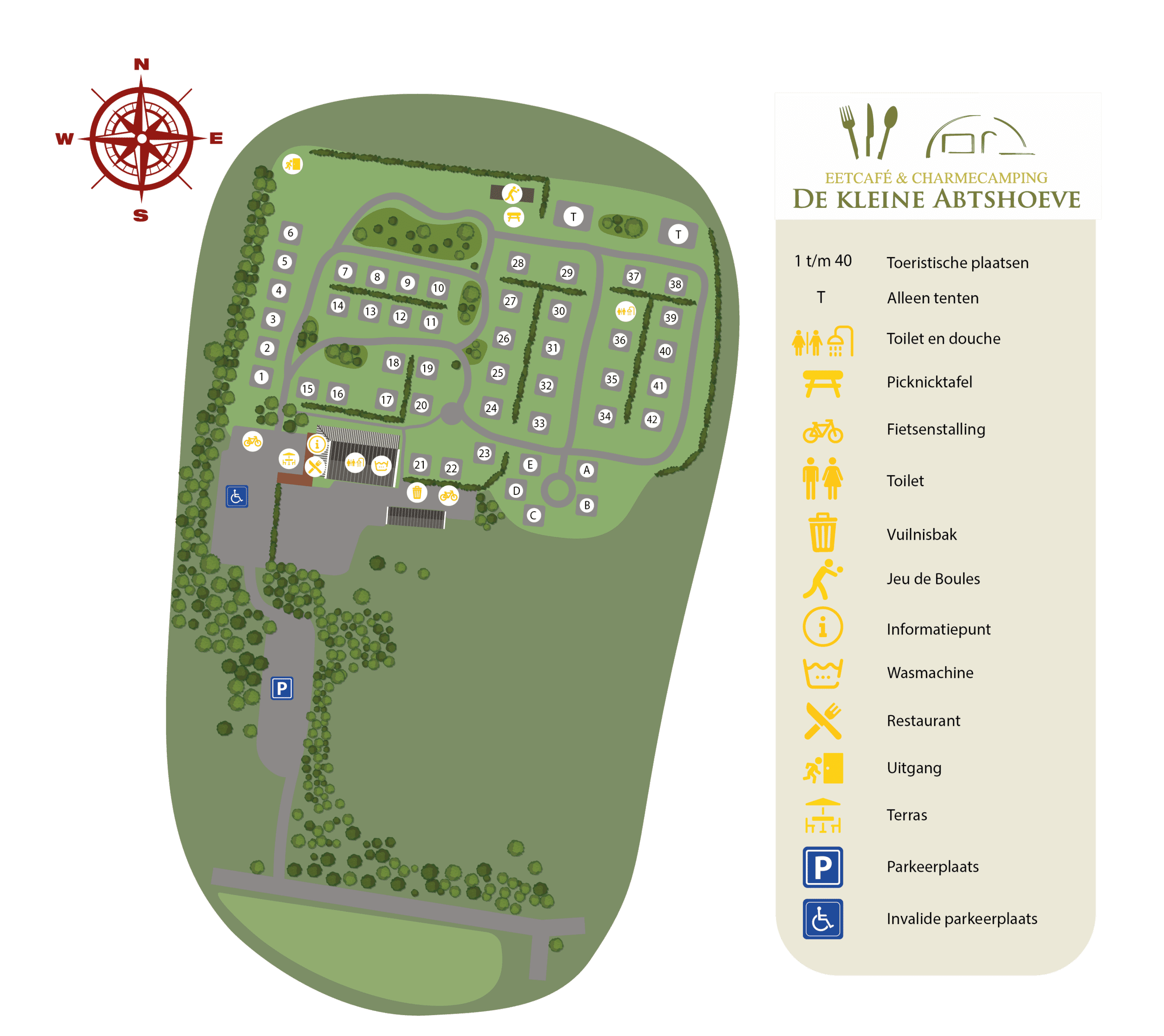 Plattegrond camping de Kleine Abtshoeve